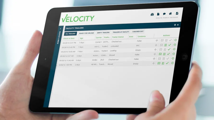 Relogistics’ illustration of the Velocity interface on a tablet