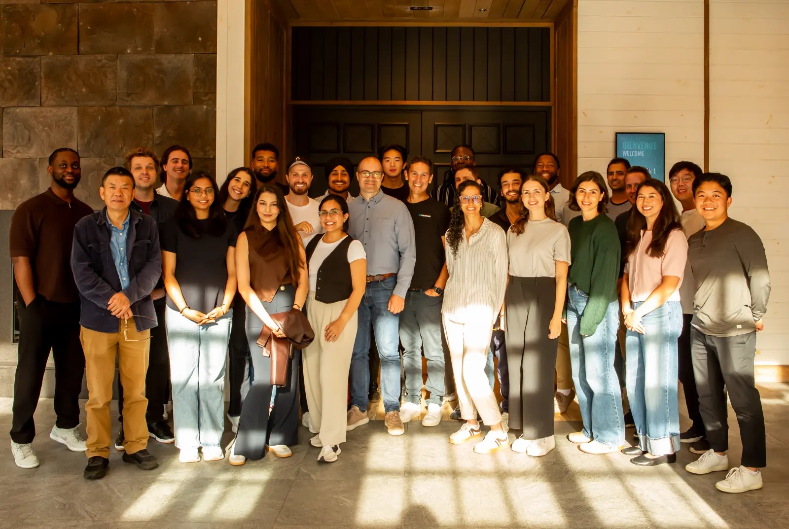 Medeloop colleagues gathered for a team photograph
