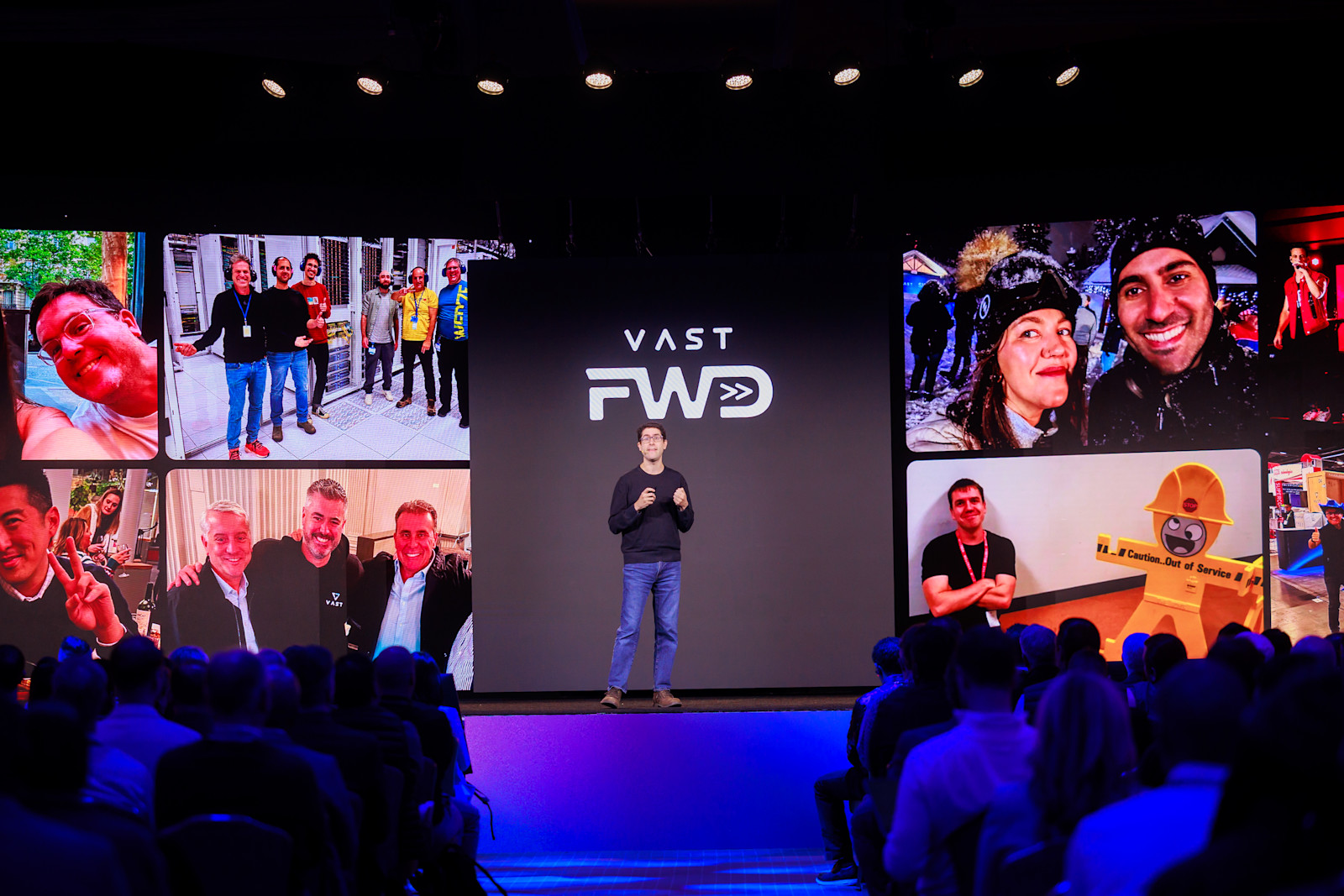 Renen Hallak speaking onstage at VAST Forward 2026 before a seated audience