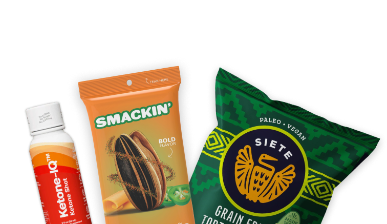 Ketone-IQ drink, Smackin’ sunflower seeds and Siete chips