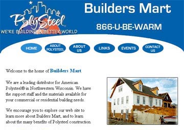 Builders Mart website screenshot displayed in the Results portfolio