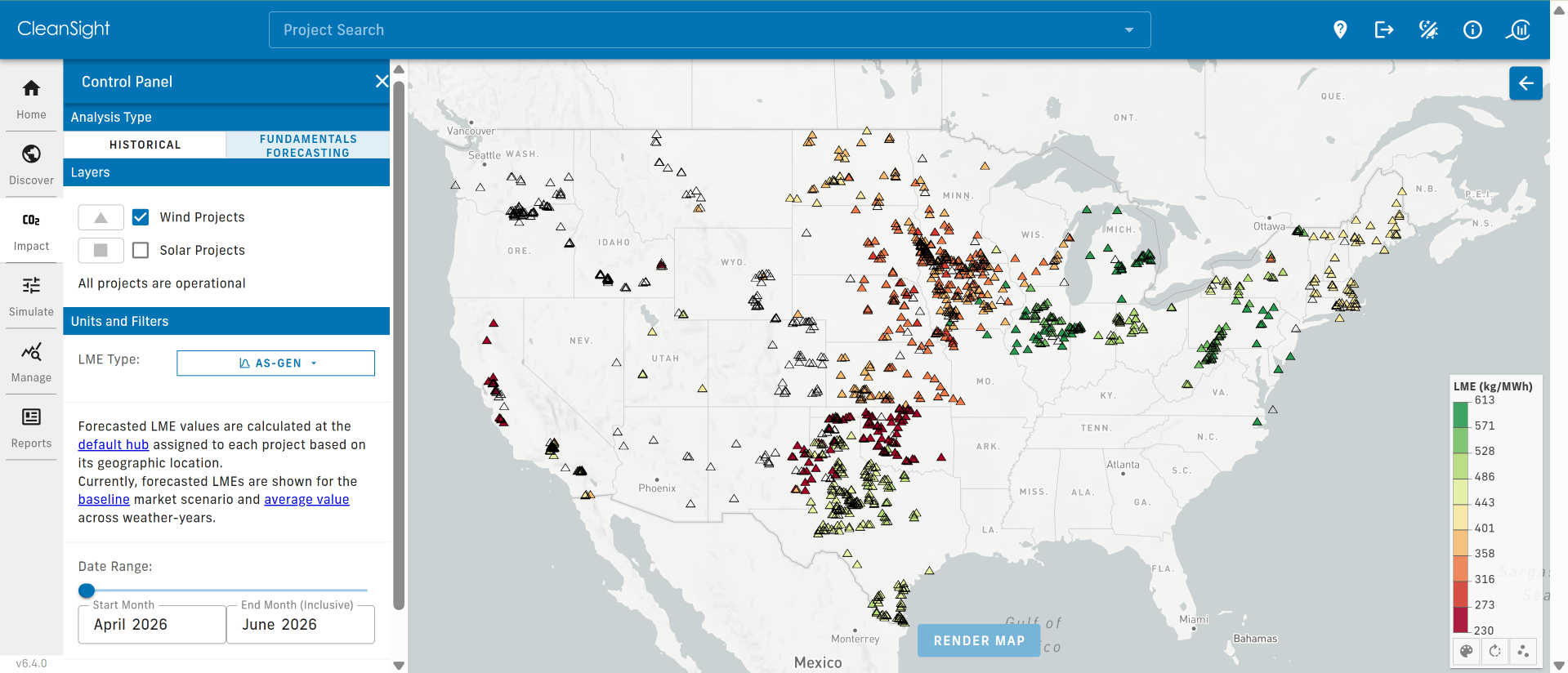 CleanSight map visualizing location-specific emissions impact
