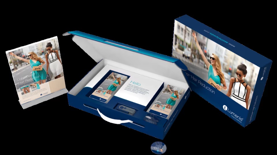 Lumenis LightSheer promotional box and coordinated printed materials designed by Rev One