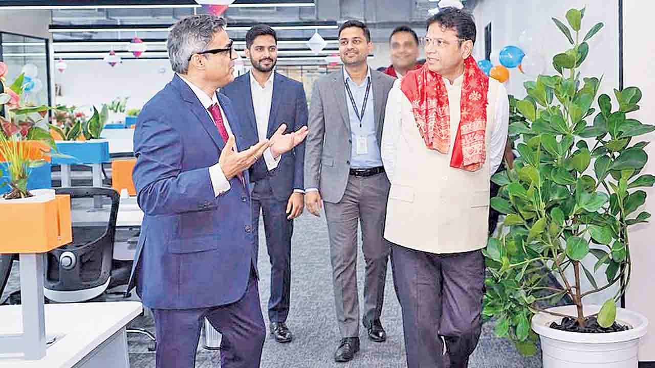 Visitors and company representatives at the Cloudangles Global Engineering Centre opening in Hyderabad