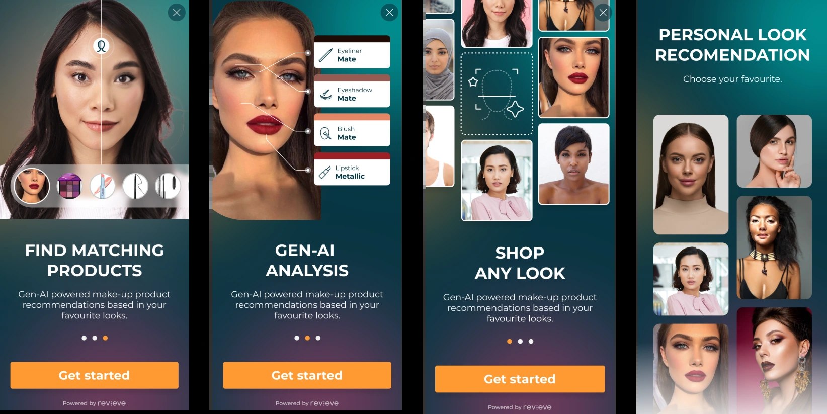 Revieve personalized product recommendation interface