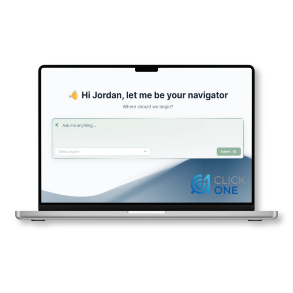 RFG’s ClickONE advisor interface displayed in a laptop product mockup