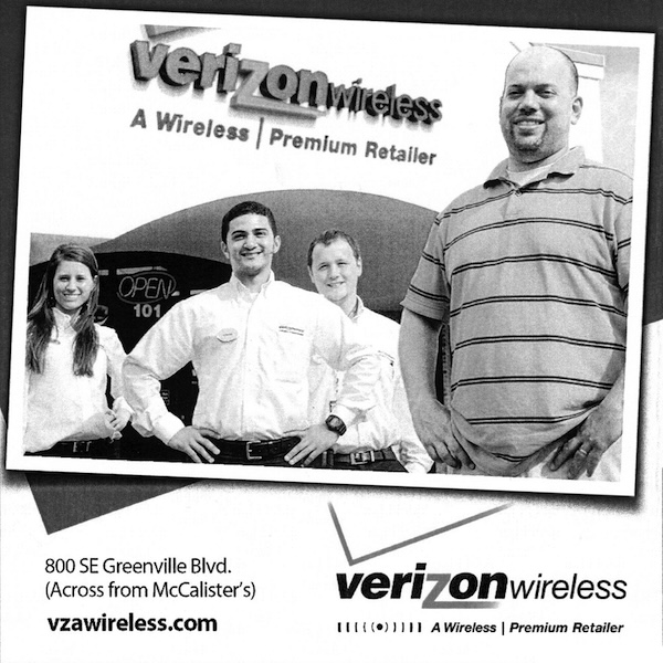 An archival A Wireless advertisement featuring Rich Balot and store colleagues