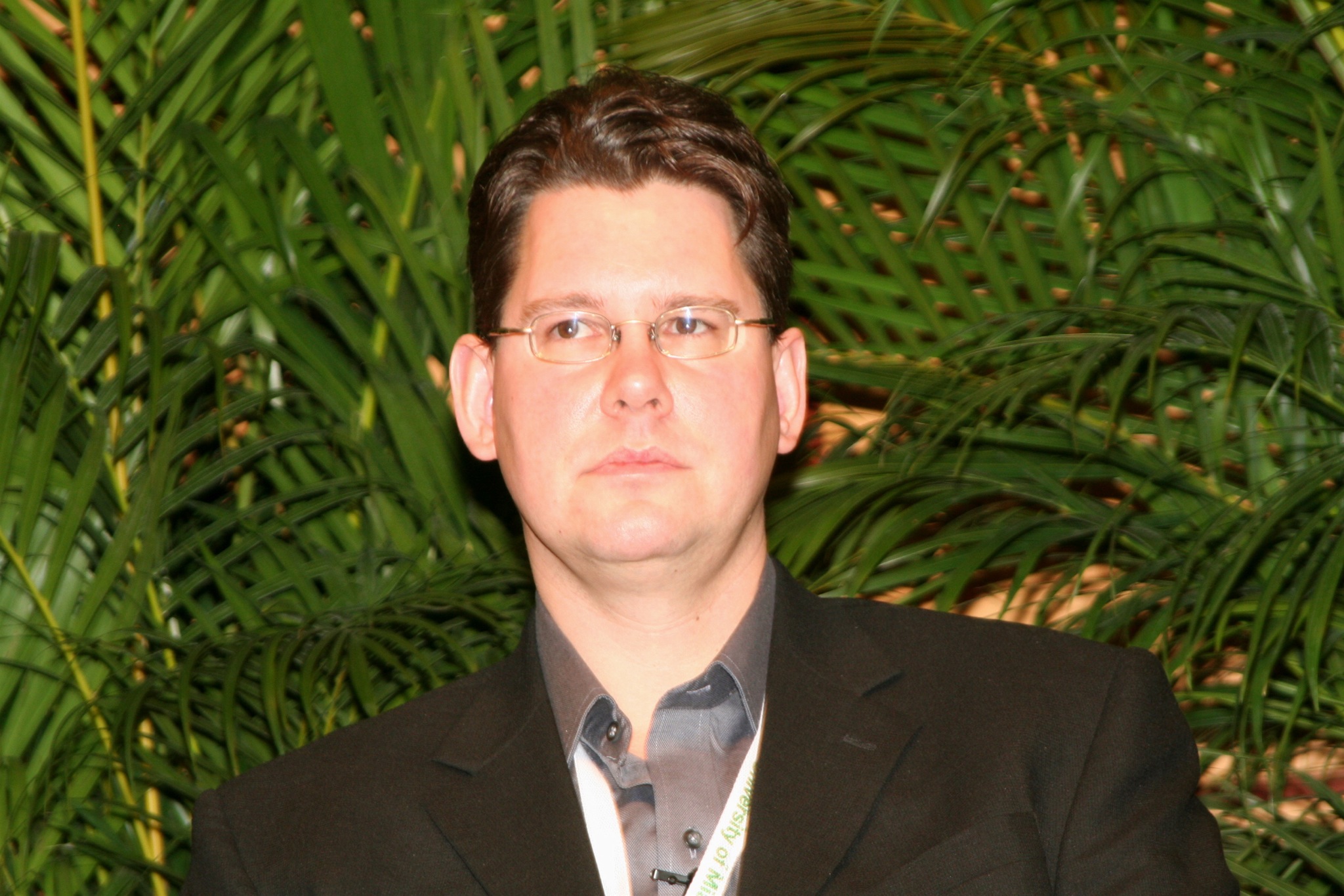 Rich Skrenta wearing a conference lanyard in February 2007