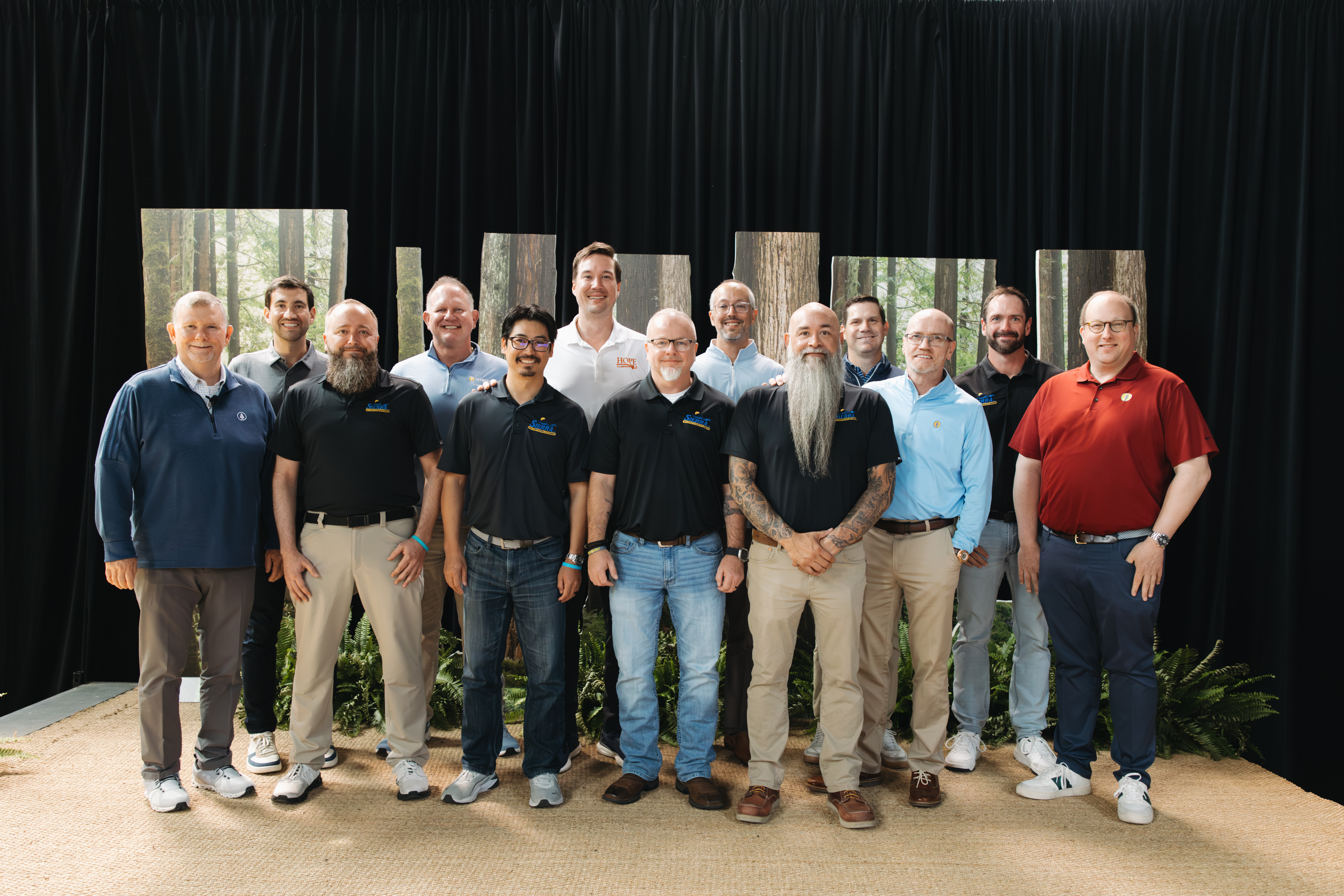 Richard Lewis, in the back row at left, with Redwood and Sierra Platform leaders