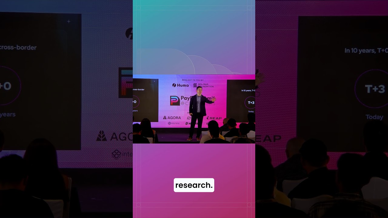 Richard Liu speaking onstage at PayFi Summit Hong Kong in 2025