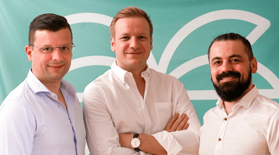 palm.hr co-founders pictured together, with Richard Schrems in the centre