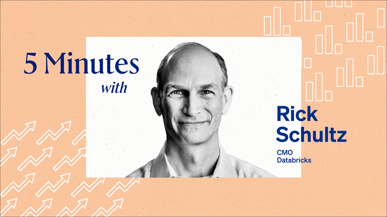 Graphic for a video interview with Rick Schultz, CMO of Databricks