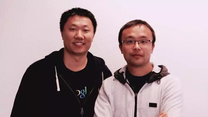 LaiOffer cofounders Rick Sun, left, and Jing Zhao, right