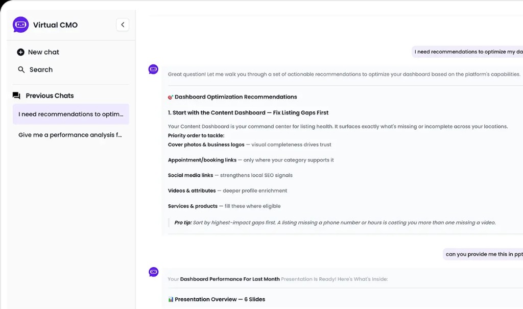 RightChoice.ai Virtual CMO dashboard assistant product illustration