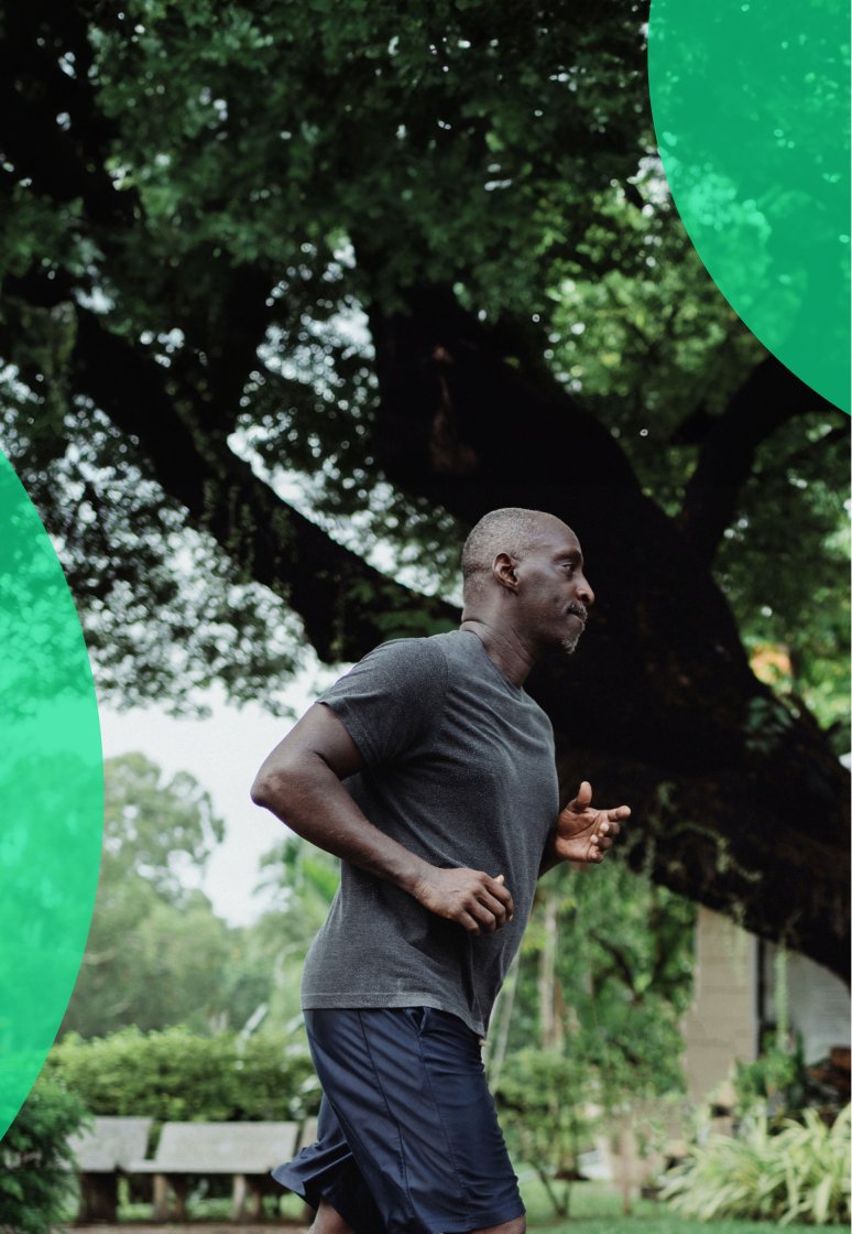 A runner outdoors in a RightMove marketing image