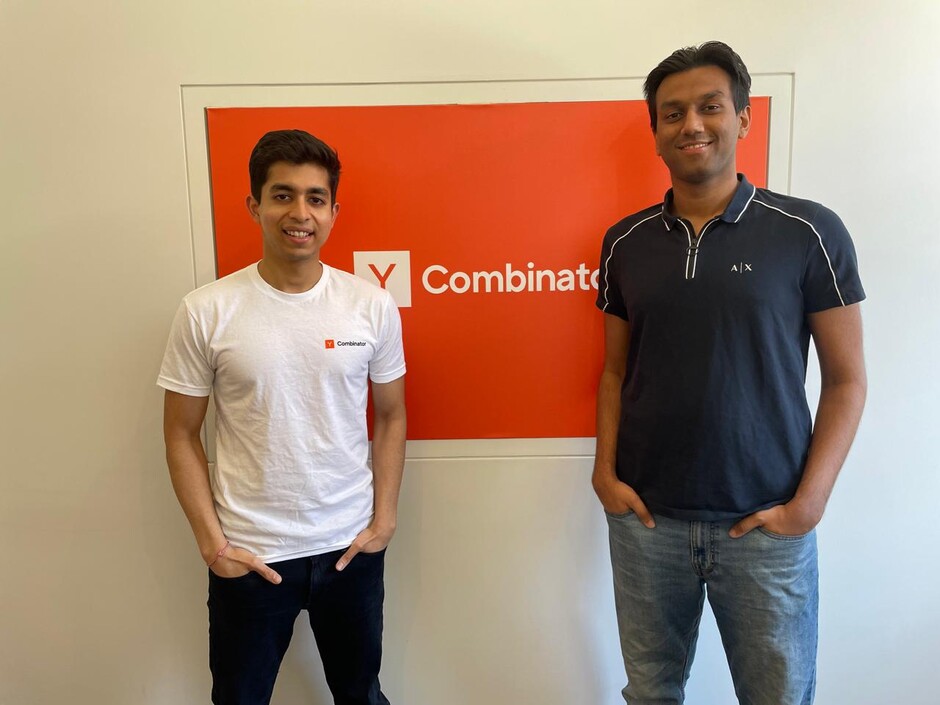 Rishi Choudhary and Nitish Poddar standing together at Y Combinator