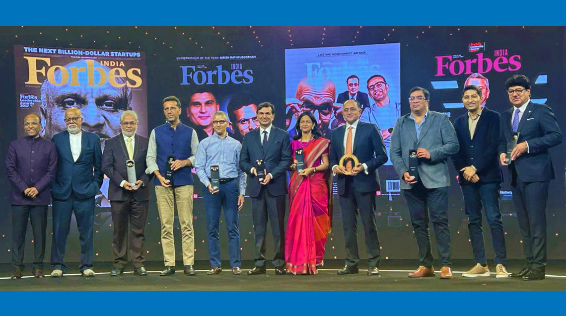 Rekha and Rizwan Koita with fellow honourees at the Forbes India Leadership Awards
