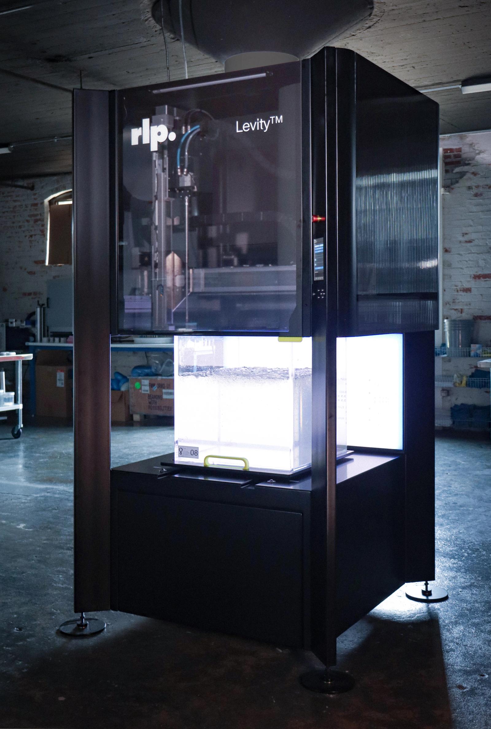 Rapid Liquid Print's Levity industrial printer in its workshop