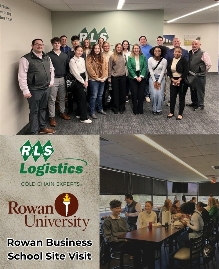Collage of Rowan University business students visiting RLS Logistics’s freight brokerage operation