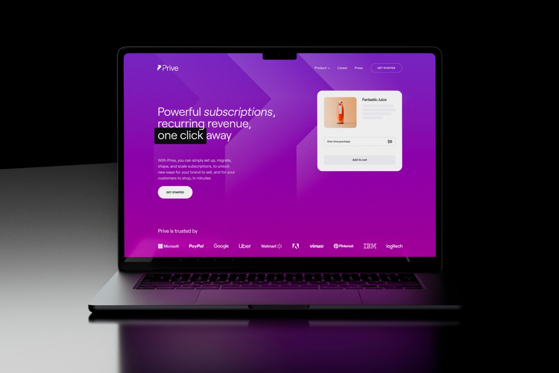 Prive branding and digital design presented in RNO1’s project portfolio