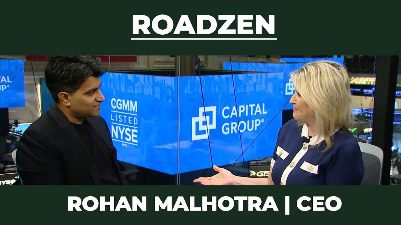 Published interview thumbnail showing Roadzen founder Rohan Malhotra speaking with Jane King