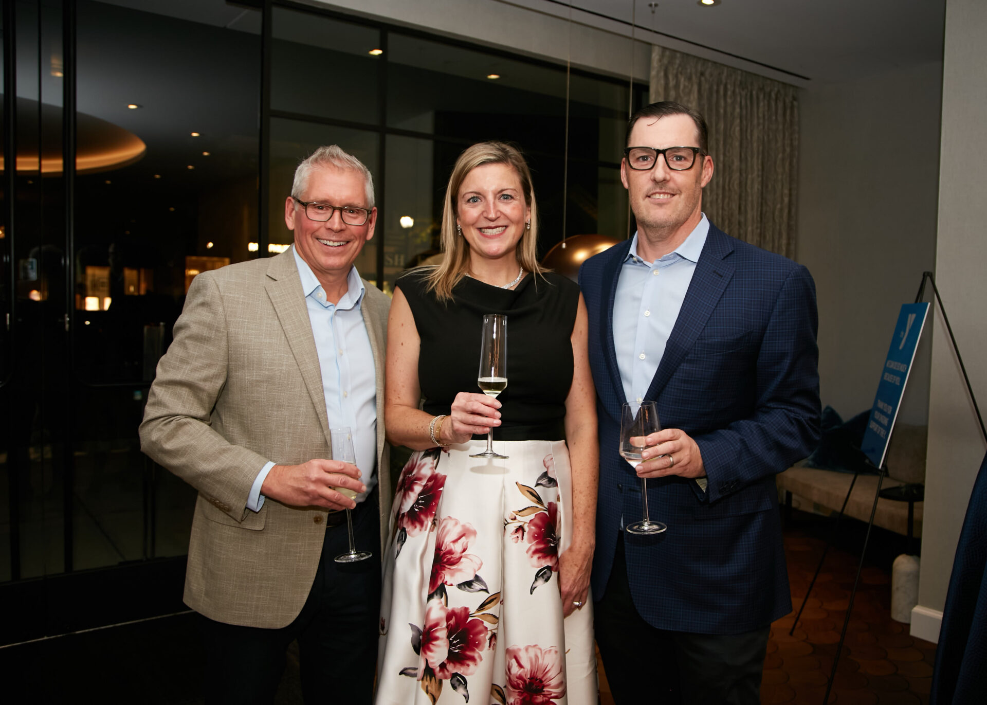 Matt Skaarup, Michelle Wellington and Rob Burton at the YMCA Greenwich celebration