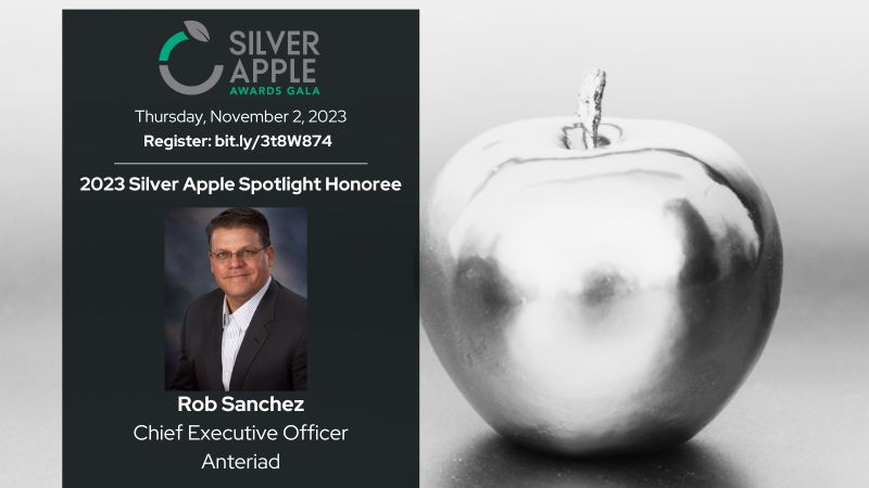 Marketing Club of New York’s 2023 Silver Apple Spotlight Honoree announcement for Rob Sanchez