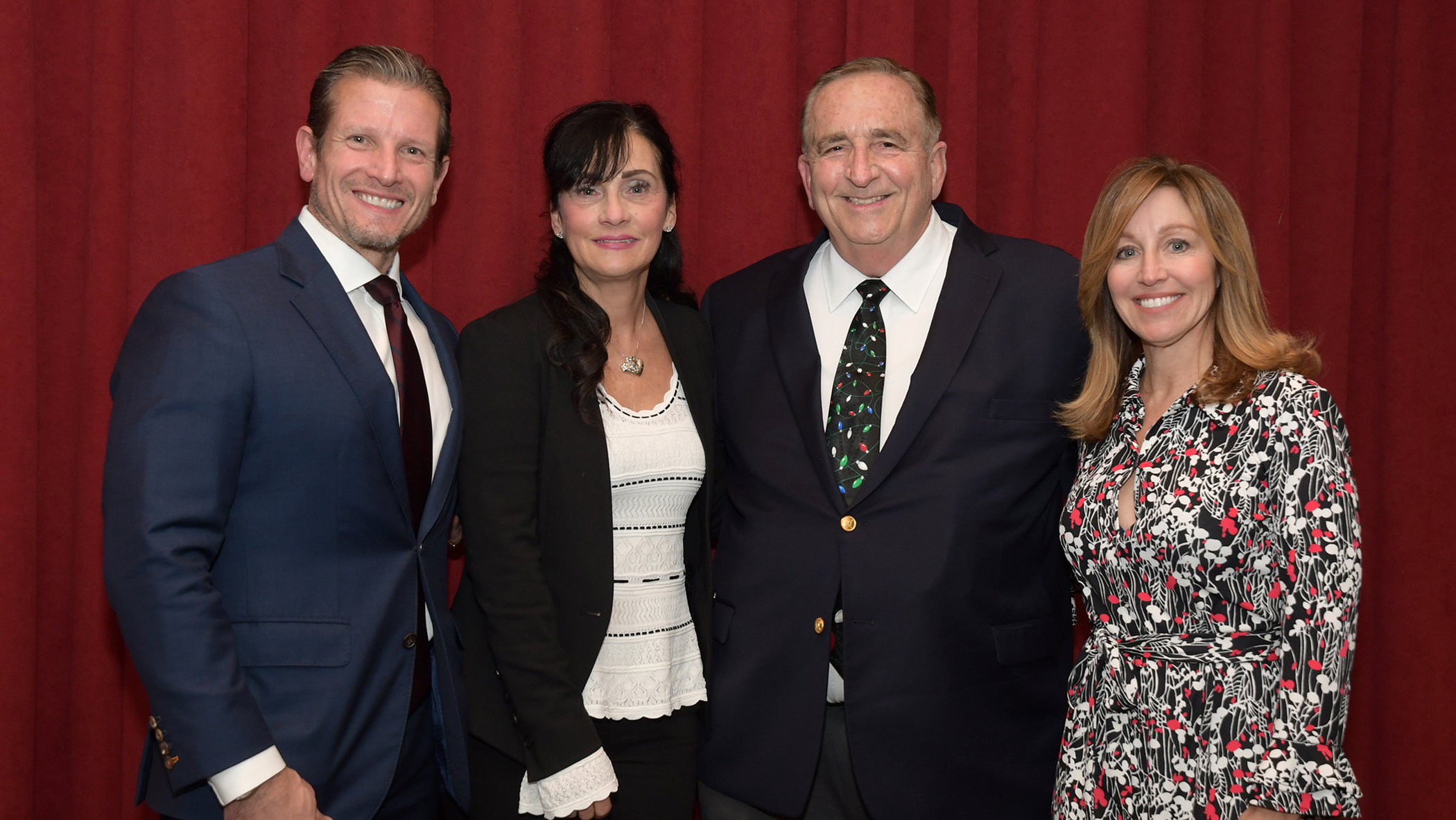Rob Schimek with fellow attendees at Rider University’s scholarship announcement in December 2019