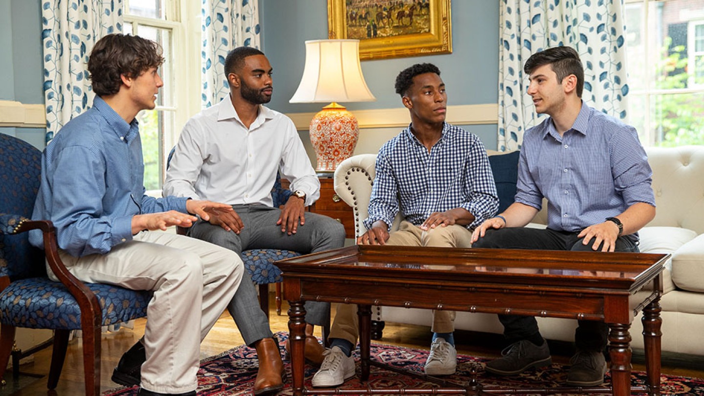 IntusCare founders Alex Rothberg, Evan Jackson, Robbie Felton and Samuel Prado in conversation at Brown University