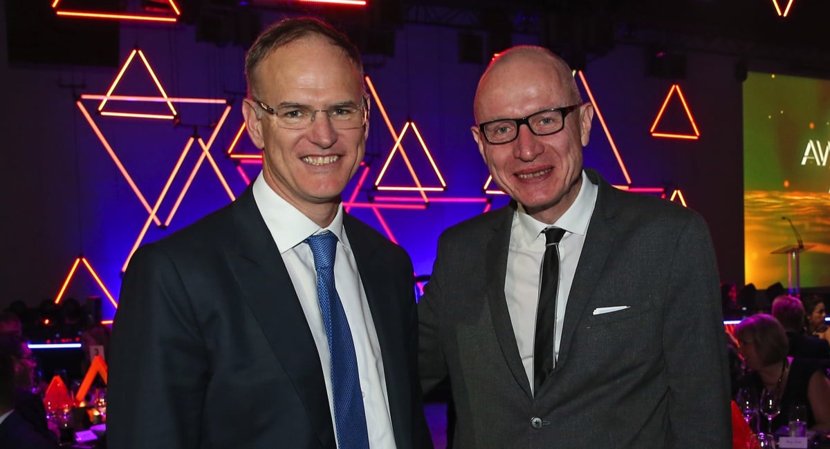 Michael Miller, left, and Robert Thomson, right, together at an event