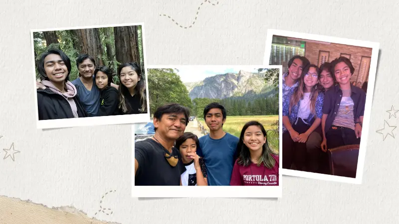 Rom Agustin and his children in a collage published for Father’s Day 2024