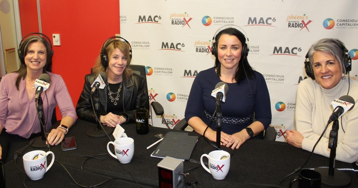 Rosaria Cain, second from left, with fellow participants at a Phoenix Business Radio recording