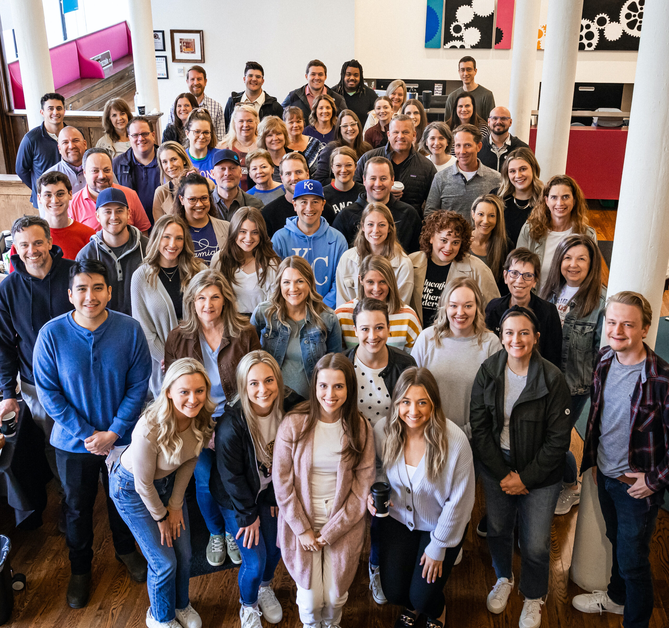 The Trozzolo Communications Group team gathered inside the agency's Kansas City office
