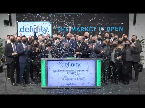 Definity’s team at the Toronto Stock Exchange market-opening ceremony in November 2021
