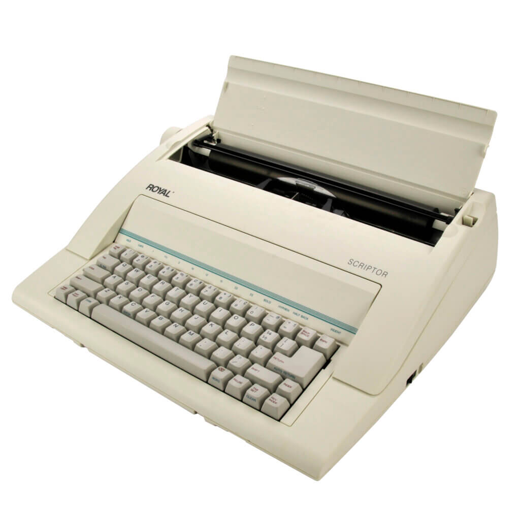 Royal Scriptor electronic typewriter on a white background