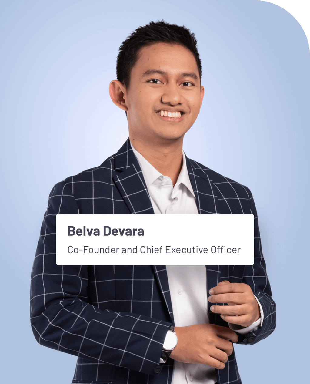 Official portrait of Ruangguru co-founder Belva Devara