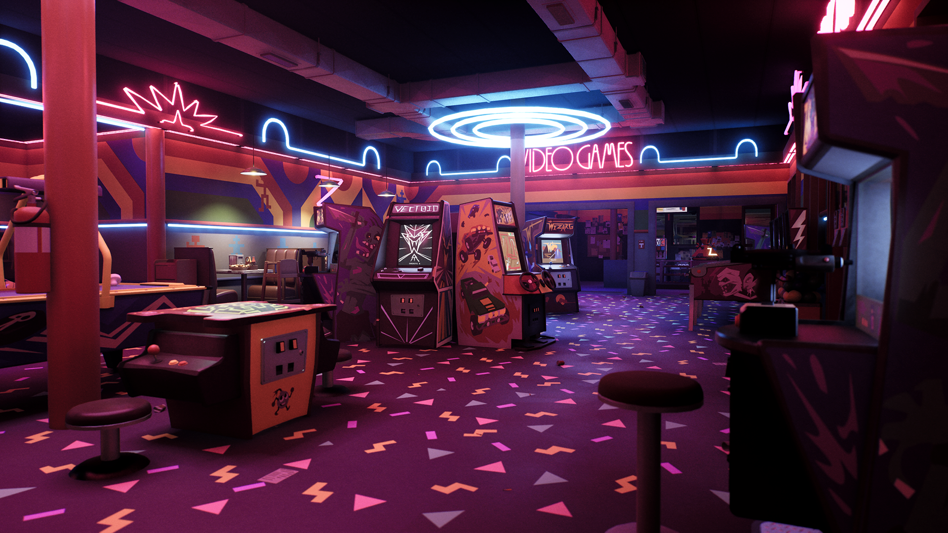 Arcade interior from The Holdouts