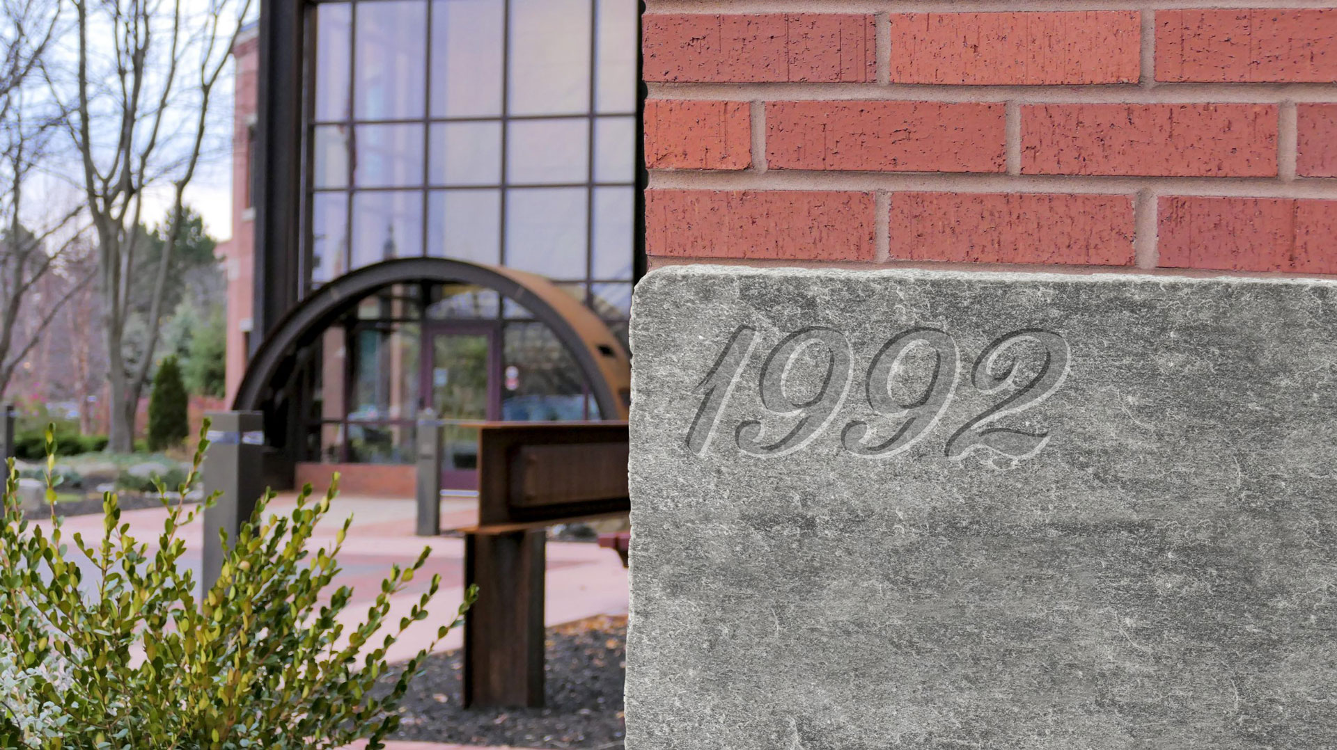 The Rapid Response Monitoring facility in Syracuse, with 1992 engraved in stone