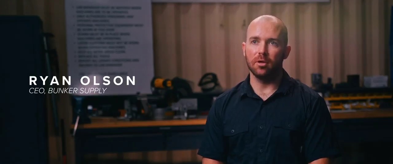 Ryan Olson speaking in a workshop during a NavalX interview, identified on screen as CEO of Bunker Supply