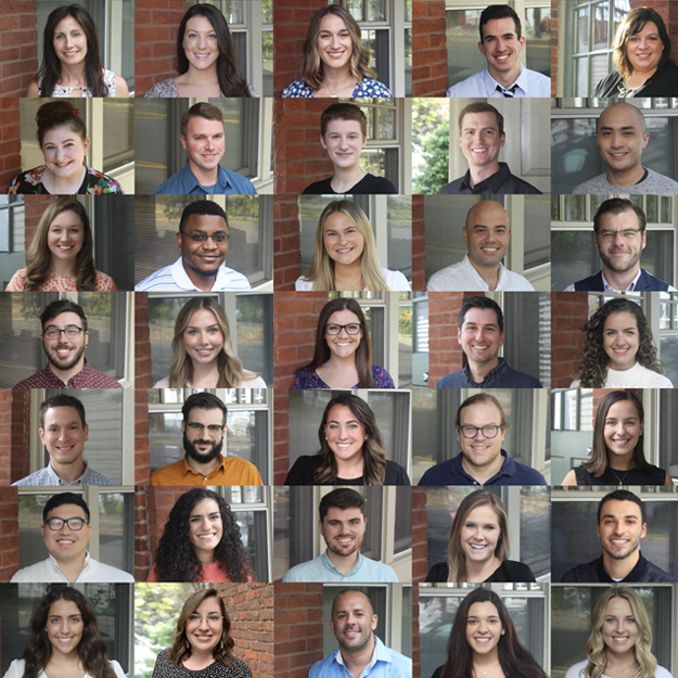Collage of Sagefrog employees arranged in a grid
