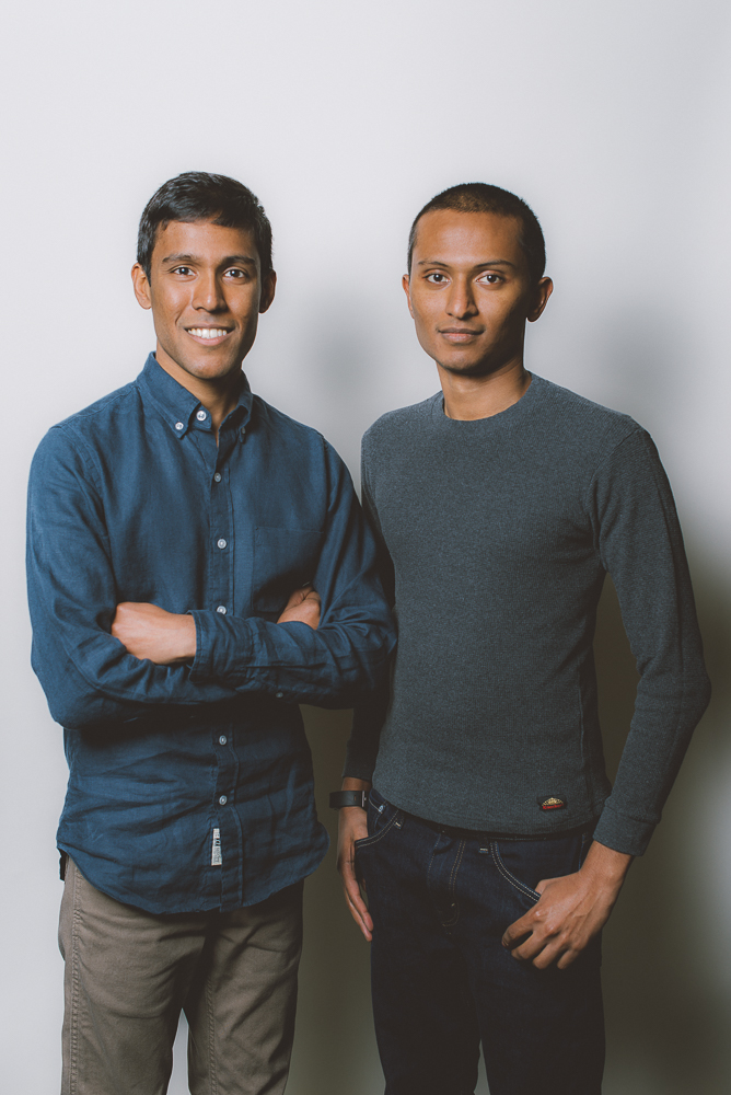 Smartcar co-founders Sanketh Katta, left, and Sahas Katta, right, standing together