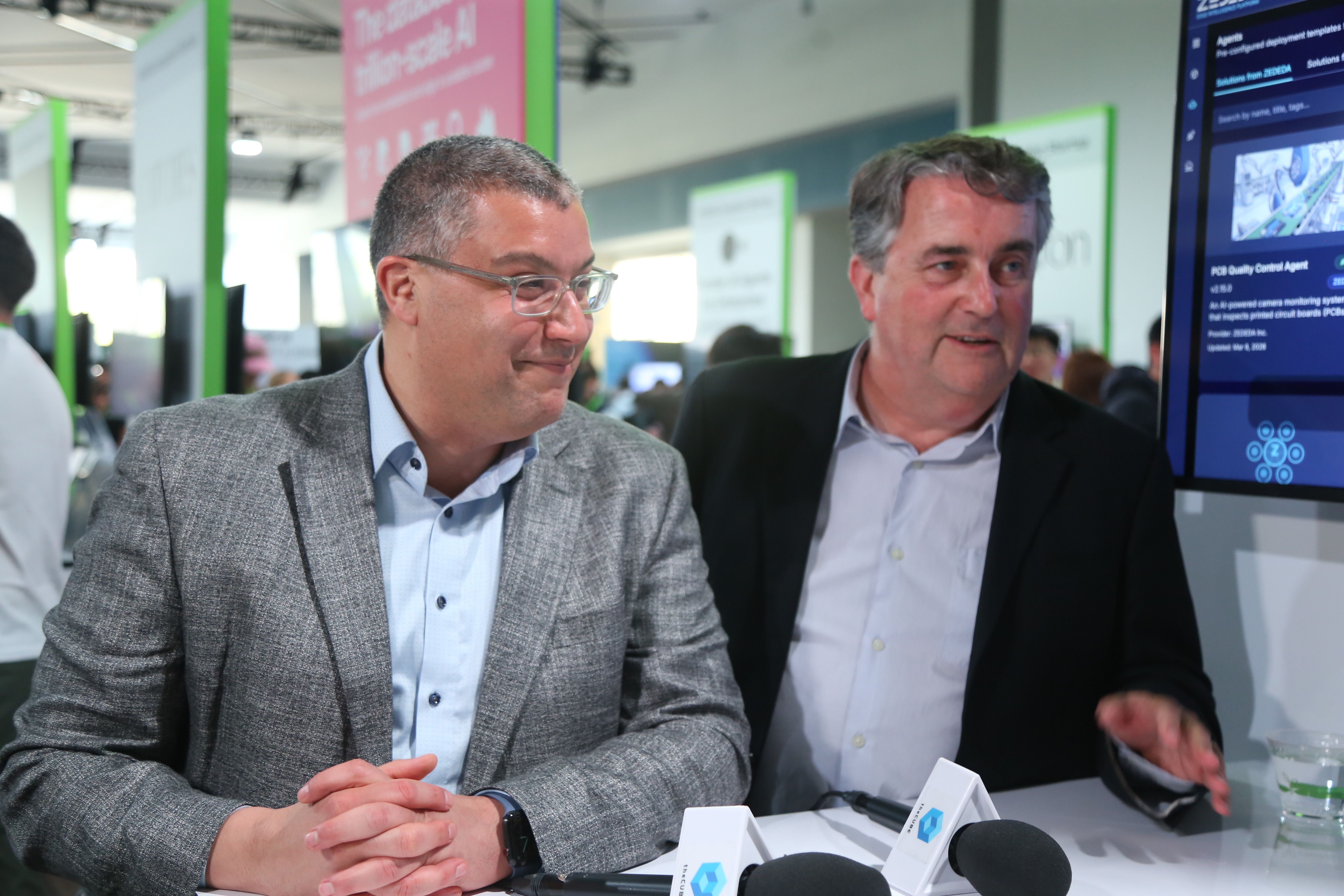 Said Ouissal, left, and Padraig Stapleton seated for an interview at NVIDIA GTC 2026