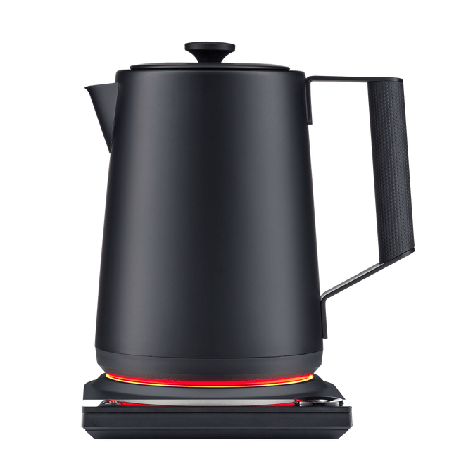 Saki Luna Electric Kettle Pro in matte black with glowing base light ring