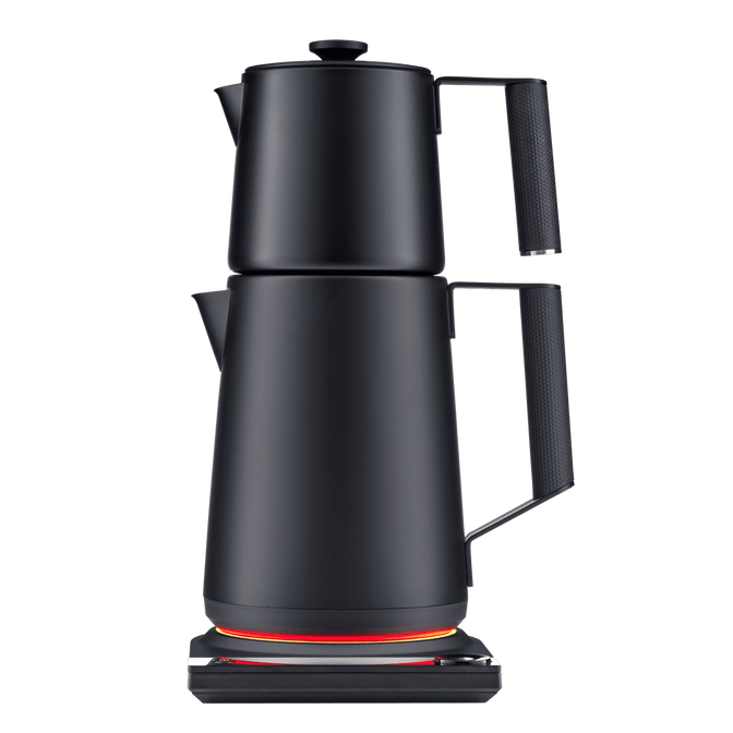 Saki Turkish Tea Maker Pro, a double-pot electric caydanlik in matte black