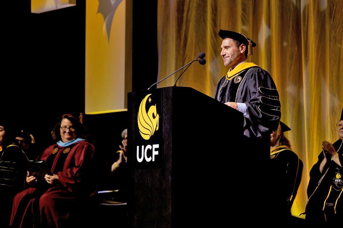 Joe Nunziata speaking at a University of Central Florida commencement ceremony in December 2025