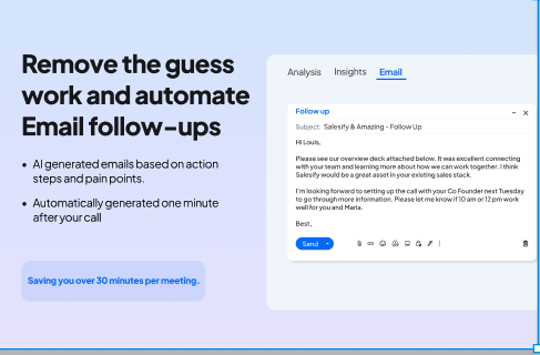 Salesify marketing image illustrating an automatically drafted follow-up email
