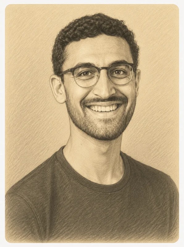 Illustrated portrait of Salient co-founder Mukund Tibrewala