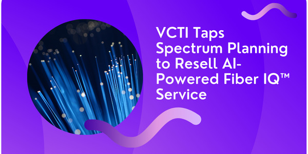 VCTI Fiber IQ announcement graphic with illuminated fiber strands