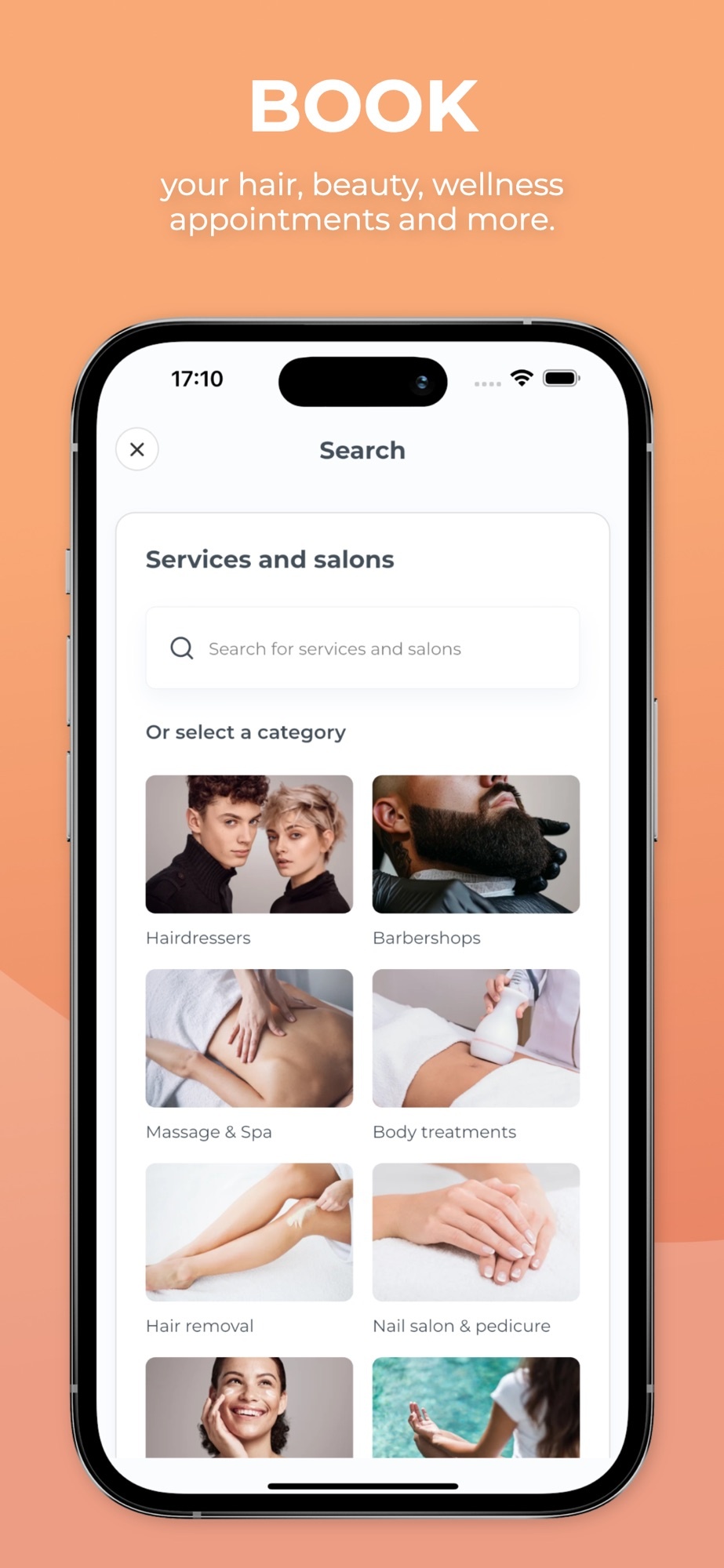 Salonkee consumer booking app promotional screenshot