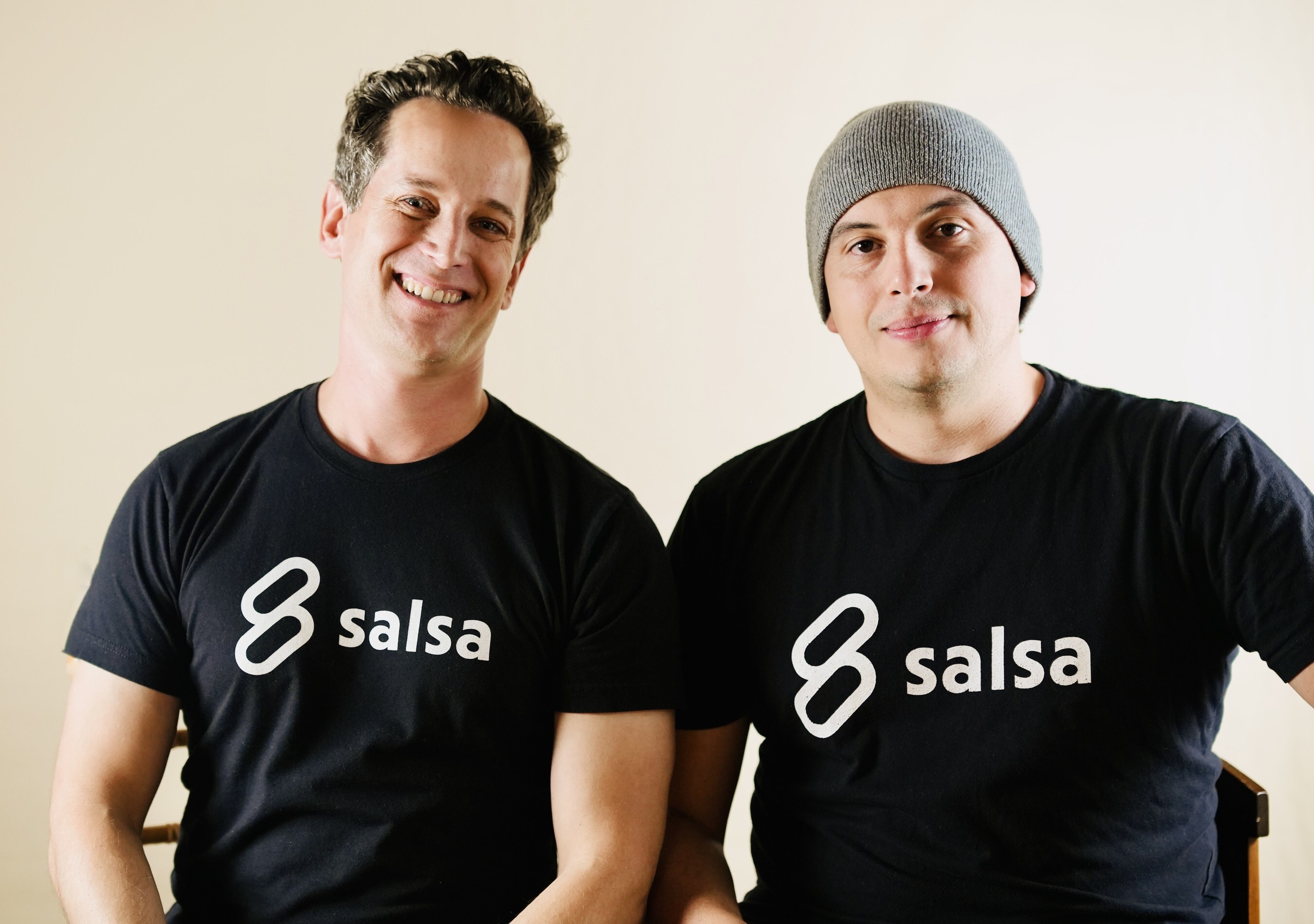 Salsa co-founders John Kramer and Juan Barroso standing together